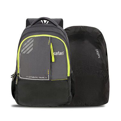 Safari Raw 35 Ltrs Large Backpack With 3 Compartments and Raincover- Black (RAW19CBBLK)