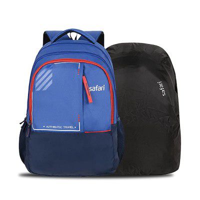 Safari Raw 35 Ltrs Large Backpack With 3 Compartments and Raincover- Blue (RAW19CBBLU)