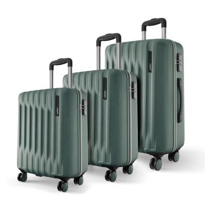 Safari Ray Neo 8 Wheels Set of 3 Trolley Bags, Suitcase for Travel, Trolley Bags for Travel, Sage Green