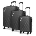 Safari Ray Set of 3 (Cabin + Medium + Large) Trolley Bags Hard Case Polycarbonate 4 Wheels 360 Degree Wheeling Luggage...