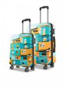 Safari Set Of 2 Oasis Neo Printed 8-Wheel Hard-Sided Small & Medium Trolley Bag...