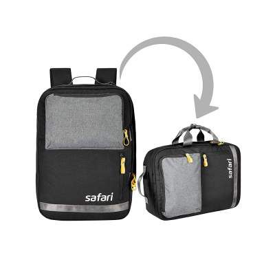 Safari Sirius Two Way Laptop Backpack Cum Satchel (SIRIUS19CBBLK)