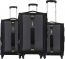 SAFARI  Soft Body Set of 3 Luggage - GAMMA - Black...