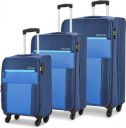 Safari  Soft Body Set of 3 Luggage 4 Wheels - Magnum Drift 57/67/77 4W - Blue...