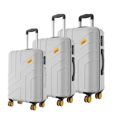Safari Stratos 8 Wheels Set of 3 Trolley Bags, Hard Case Polycarbonate