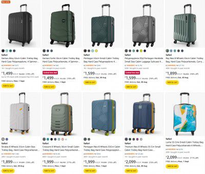 Amazon : Upto 80% OFF On Safari Trolley Bags