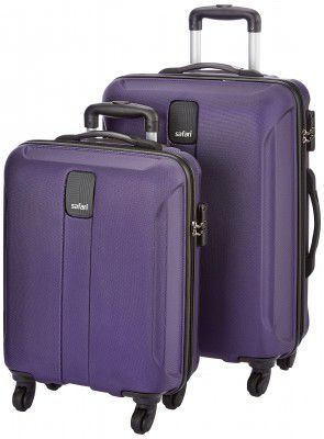 Safari Thorim Sharp Antiscratch Polycarbonate Combo Set of 2 Small, Medium 4 Wheel Purple Hardsided Check-in Luggage