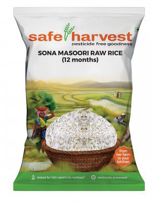 Safe Harvest Sona Masoori Raw Rice (12 Months), 5kg