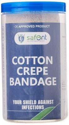 safent SAFE0047-SET-8 Cotton Crepe Bandage - 4 Inch(Beige)