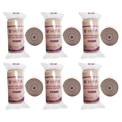 safent SAFE0062-SET-6 Skin Color Empty Pin High Elastic Bandage - 3 Inch - (7.5cmx4.5M) (Set Of 6) (beige)