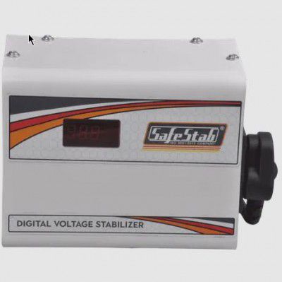 SafeStab Multi 50 2 Amps Voltage Stabilizer For 108cm (43") TV or 300 Liters Refrigerator (White)