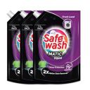 Safewash Front Load Matic 1L Refill Pouch Pack of 3 Premium Liquid Detergent with Colour-Protect Technology...