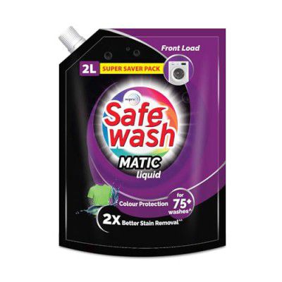 Safewash Front Load Matic Premium Liquid Detergent - 2L | For All Types of Fabrics