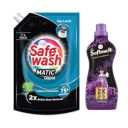 SafeWash Matic Top Load Liquid Detergent 1 Kg & Softouch Fresh 2X French Perfume Fabric Conditioner 800ml...