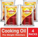 Saffola Active Refined Cooking Rice Bran & Soyabean Blended Oil Pouch (4 x 1 L)...