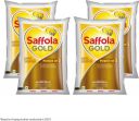 Saffola Gold| Power of 3 | Blend of Rice Bran and Sunflower Pack Blended Oil Pouch  (4 x 1 L)...