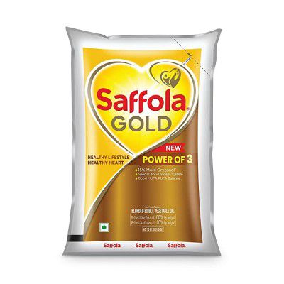 Saffola Gold Refined Cooking oil | 1 Litre pouch