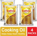 Saffola Gold Refined Cooking Rice Bran & Sunflower Blended Oil Pouch  (4 x 1 L)...