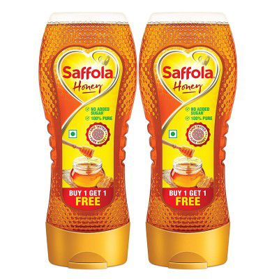 Saffola Honey, 100% Pure Squeezy Pack 2 x 400g (Buy 1 Get 1)