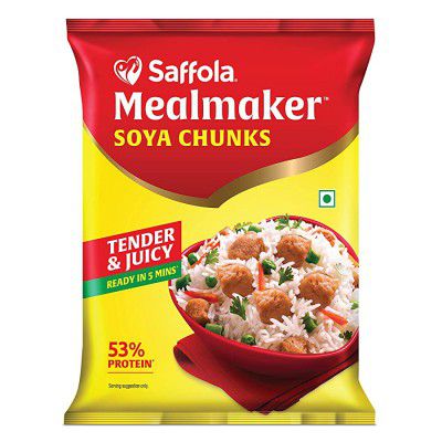 Saffola Soya Chunks with Supersoft Technology, 53% Protien, Tender & Juicy, 1kg