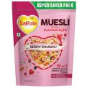 Saffola Muesli Berry Crunch with Flavour Pops, 700 gm | 15 in 1 Fruit and Nuts, Seeds, Millet & more | Cereals for breakfast rich in wholegrain, protein, fibre...