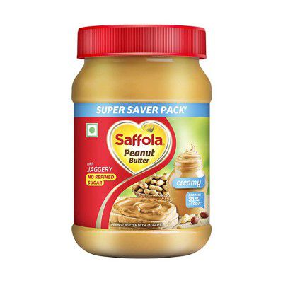 Saffola Peanut Butter with Jaggery | No Refined Sugar| Creamy| 24.3g Protein, 900g