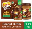 Saffola Peanut Butter with Real Chocolate, Crunchy, High Protein, No Refined Sugar,Combo 1250 g...