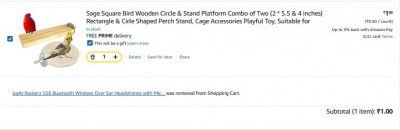 Sage Square Bird Wooden Circle & Stand Platform Combo of Two (2 * 5.5 & 4")