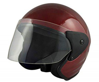 Sage Square Deltz Two Wheeler (ISI Marked) Helmet for Men, Women (Small - S, WineRed Glossy)