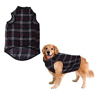 Sage Square Funky Soft Material Dog T-Shirt | Cool/Funky Print Pet | Soft Light Weight | Comfortable & Breathable Dog Clothing | Trendy Vest Outfit (Small - 14inches, Black Check Print)