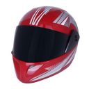 Sage Square Plus Full Face Graphic Helmet (ISI Certified) Tinted Visor, High (Red Glossy-Silver) (Size: Large)...