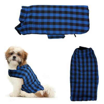 Sage Square Winter Coloured Dog Coat (Blue & Black, Extra Small)