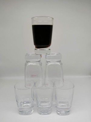 sagrach Cylindrical Whiskey Drinking Glass Set for Home/Bar, Set of 6(Transparent)
