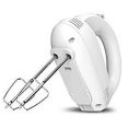 Sagrach Electric 3 Speed Hand Mixer | 350 Watt Portable Kitchen Hand Held Mixer | Food Blender Whisk/Dough Hook With Easy Button and Attachments 2 Beaters and 2 Dough Hooks for Cookies, Cakes(White)...
