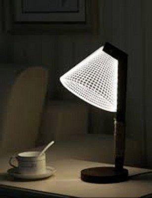 Sagrach Romantic Home 3D Hat Shape LED Desk Table with Stainless Still Body Lamp Night (White)