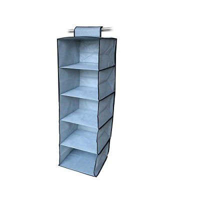 SAHAJANAND Bazar? 5 Layer Hanging Closet Organizer 30x30x100cm Collapsible Storage Shelves Wardrobe Organizer Clothes, Pants and Shoes,Bags(Multicolour)