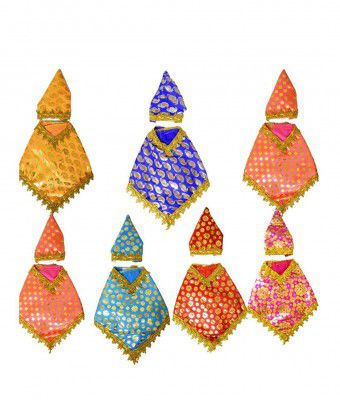 Sai Amrut Beautifully Handcrafted Sai Baba Medium Size Vastra (3.5 Inch, Multicolour) - Pack of 5