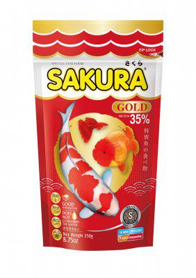 Sakura Gold Super Premium Fish Food with Vitamin Complexes + Krill & Astaxanthin in Small 2mm Pellet 250gm