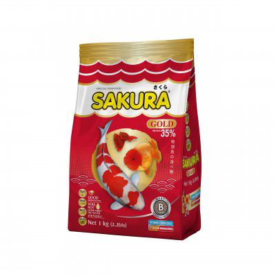 Sakura Gold Super Premium Fish Food with Vitamin Complexes + Krill & Astaxanthin in Micro 1mm Pellet 1 Kg,Small