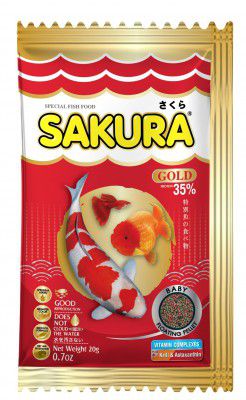 Sakura Gold Super Premium Fish Food with Vitamin Complexes + Krill & Astaxanthin in Micro 1mm Pellet 20gm