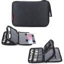 SaleOn Portable Storage Organizer Bag for Earphone USB Cable Power Bank Mobile Charger Digital Gadget Hard Disk, Water Resistance Material - Dark Grey...