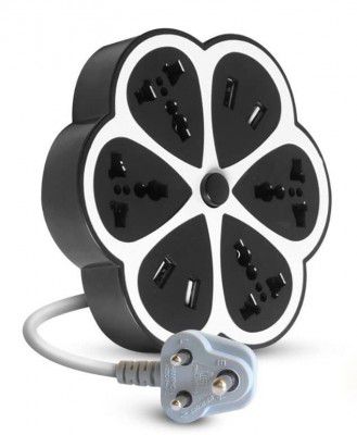 Salers Extension Board with 4 Universal Power Sockets / 4USB Ports 3.4A / Desktop Charging Station Cord Power Strip Surge Protector /2 Meter Cord Length /2500W 10A Rated Power (UEB003)