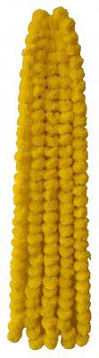SAMJHI Premium Handmade Marigold Flower Garland for Decoration (Yellow, Pack of 1)