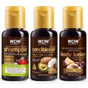 SAMPLER: WOW Skin Science Apple Cider Vinegar Shampoo + Hair Conditioner + Shea & Cocoa Butter Body Lotion - Net Vol - 90 ml...
