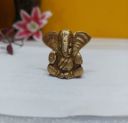 SAMPOORNAM Brass Idol Mini Ganesha: Unique Collectible Gold Finish Statue (2 inch)...