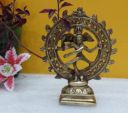 SAMPOORNAM Nataraj Brass Statue Idol Home Decorative Items for Living Room Shiny Gold Finish...