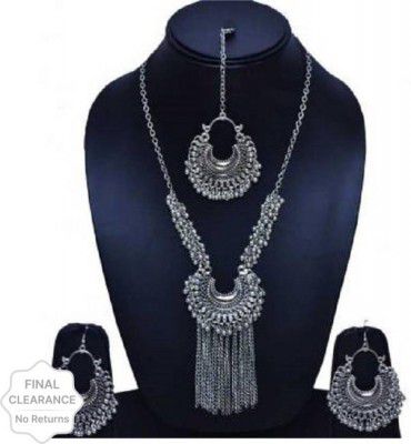 Samridhi DC Oxidised Silver Silver Jewel Set (Pack of 1)