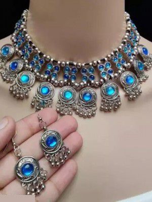 Samridhi DCSilver-Plated Artificial Beaded Jewellery Set