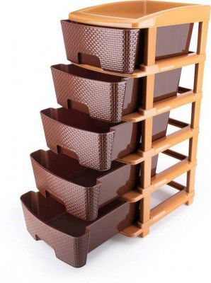 samruddhi Plastic Free Standing Chest of Drawers (Finish Color - Brown, DIY(Do-It-Yourself))