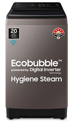 Samsung 10 Kg 5-star Ecobubble Wi-Fi Inverter Fully Automatic Top Load Washing Machine (WA10BG4686BRTL)